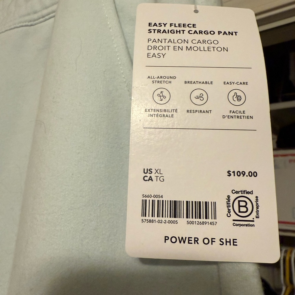 Athleta Easy Fleece Glacier Straight Leg Cargo Pant Jogger - Picture 3 of 5